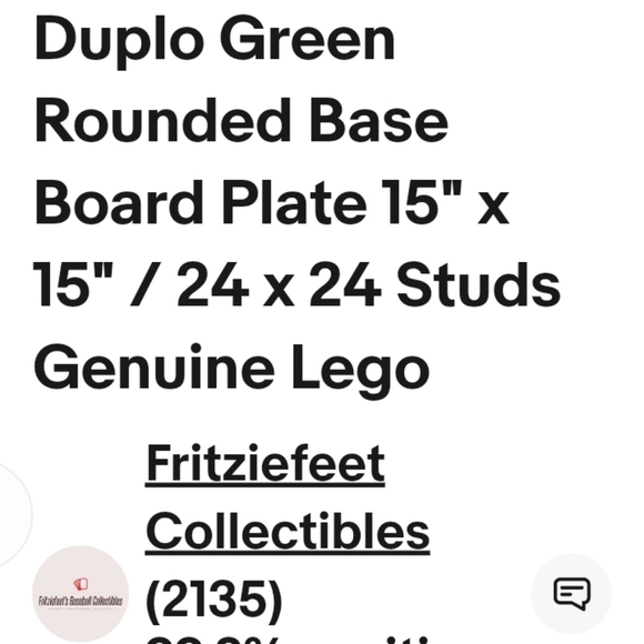 Duplo Green Rounded Base Board Plate  15x15 24x24  Studs Genuine Lego - Picture 5 of 5